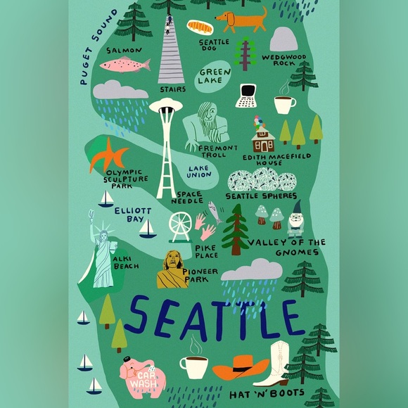 (4) TRINKET TRAY Plate: SEATTLE  by Anne Bentley - Picture 5 of 5